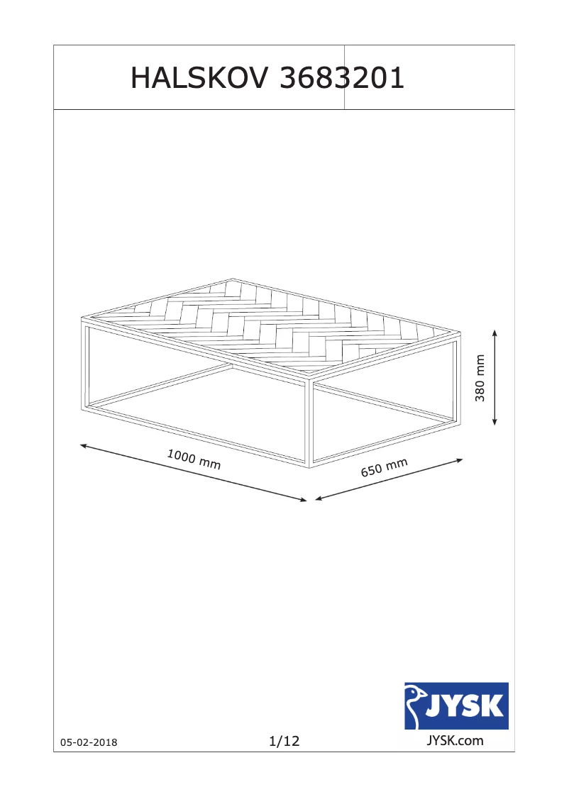 Page n°1 - Manuel utilisateur JYSK Halskov