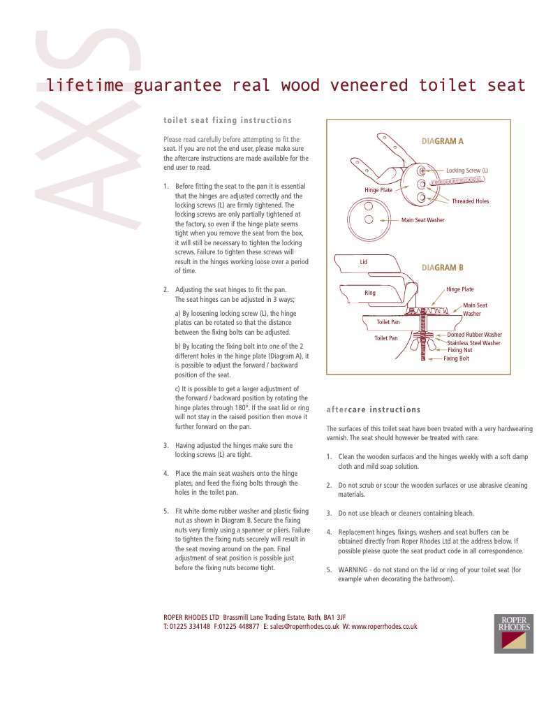 Image de la première page du manuel de l'appareil Axis