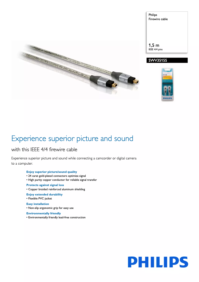 First page image of the manual for SWV3515S