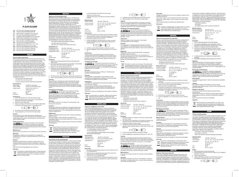 Image de la première page du manuel de l'appareil P.SUP.EU24W