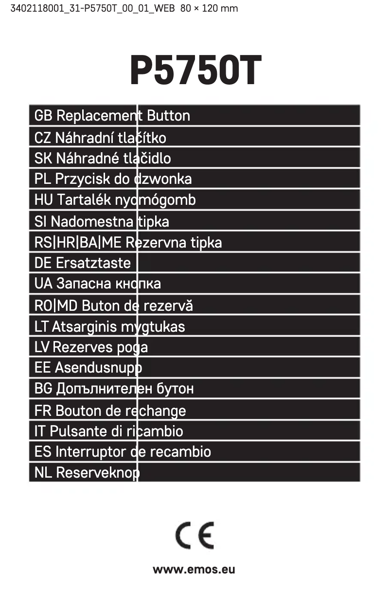 Page 1 de la notice Manuel utilisateur Emos P5750T