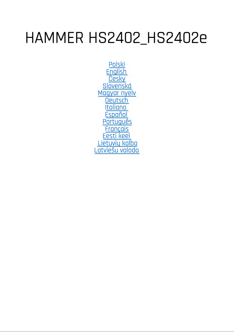 Página 1 del manual Manual de usuario Hammer Blade 5G