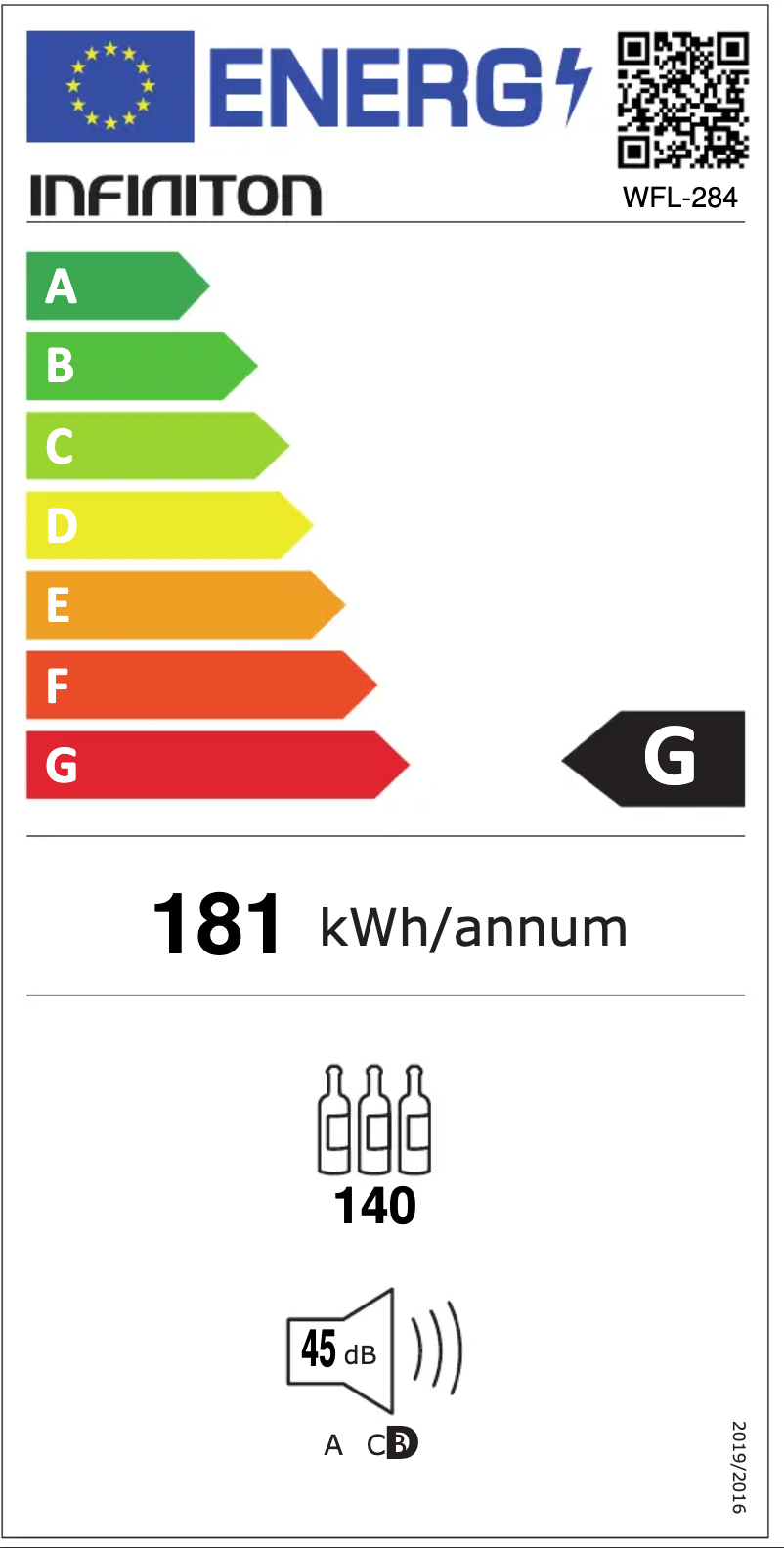 Page 1 de la notice Label énergétique Infiniton WFL-284