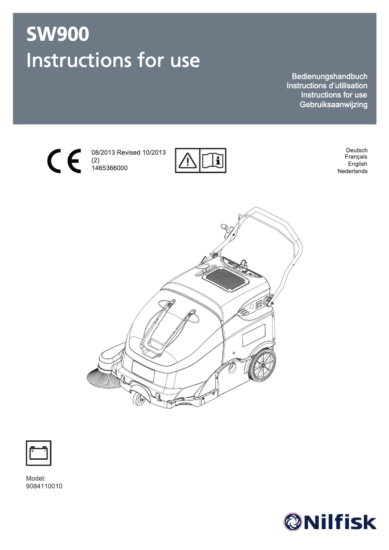 Page n°1 - Manuel utilisateur Nilfisk SW900