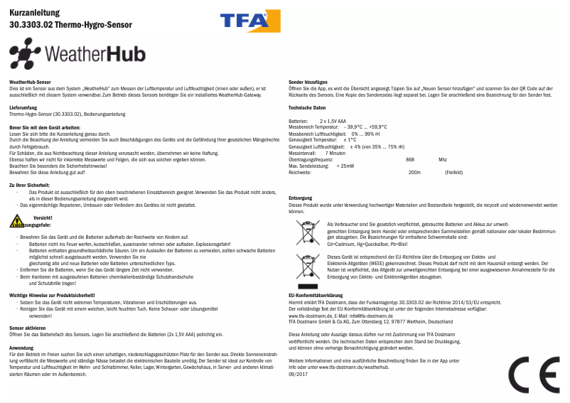 Imagen de la primera página del manual del dispositivo 30.3303.02