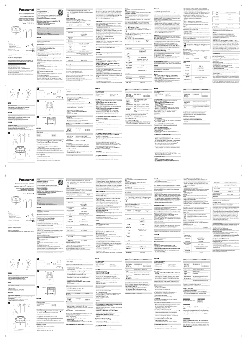 Page 1 de la notice Manuel utilisateur Panasonic RZ-B100W