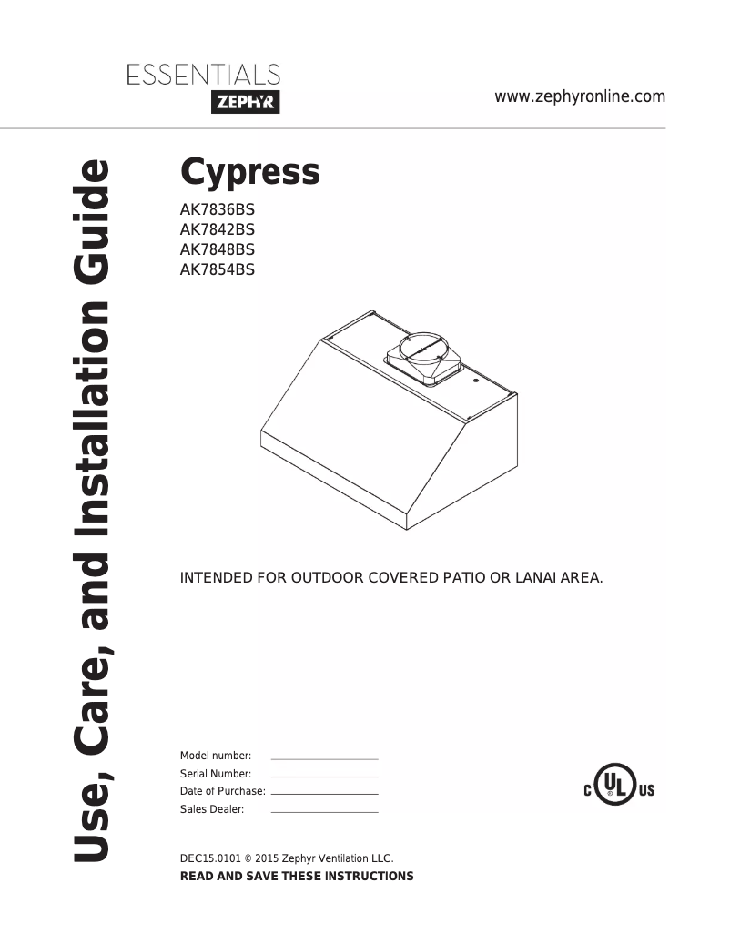 Page 1 de la notice Manuel utilisateur Zephyr AK7842BS