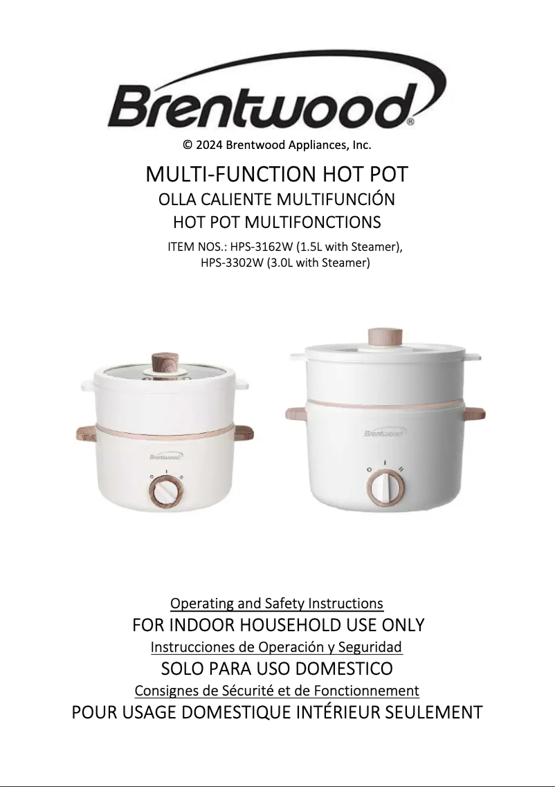 Page 1 de la notice Manuel utilisateur Brentwood HPS-3162W
