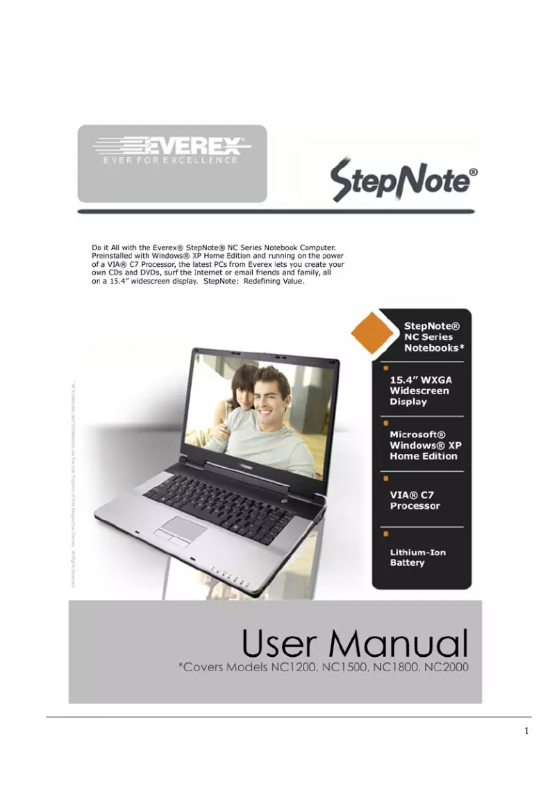 Page n°1 - Manuel utilisateur Everex StepNote NC1510