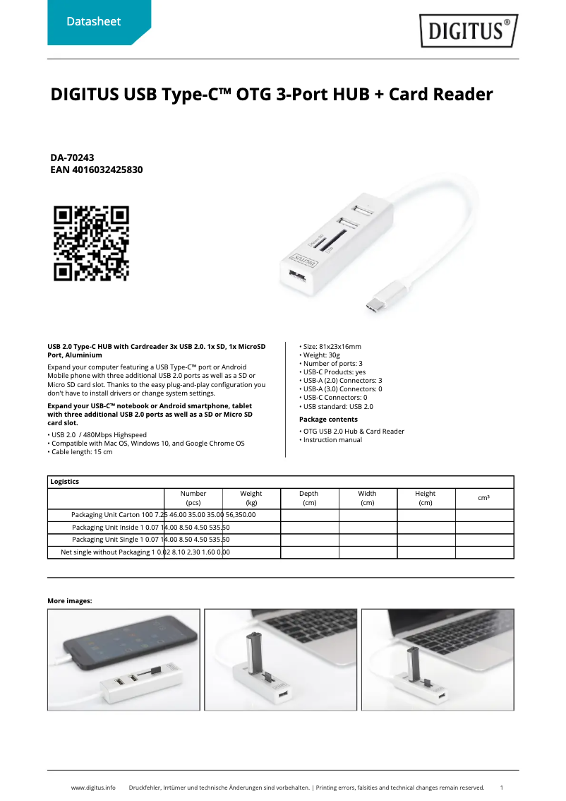 Image de la première page du manuel de l'appareil DA-70243