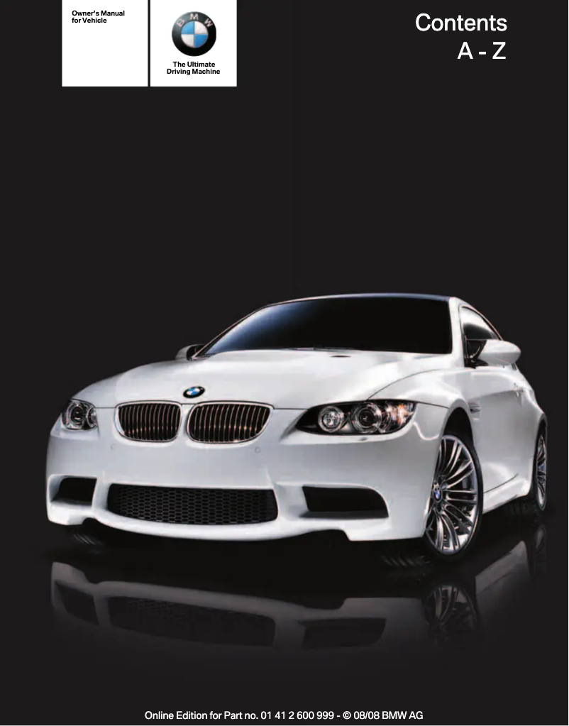 Page 1 de la notice Manuel utilisateur BMW M3 Convertible (2009)