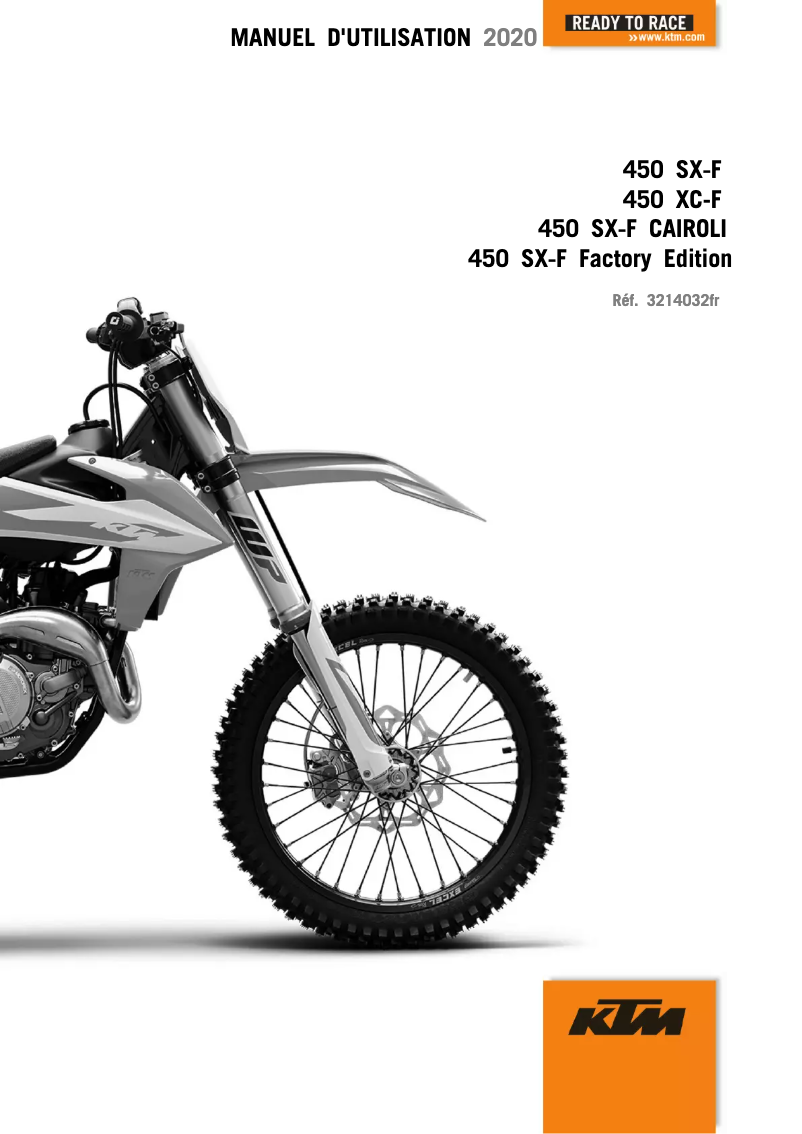 Página 1 del manual Manual de usuario KTM 450 SX-F (2020)