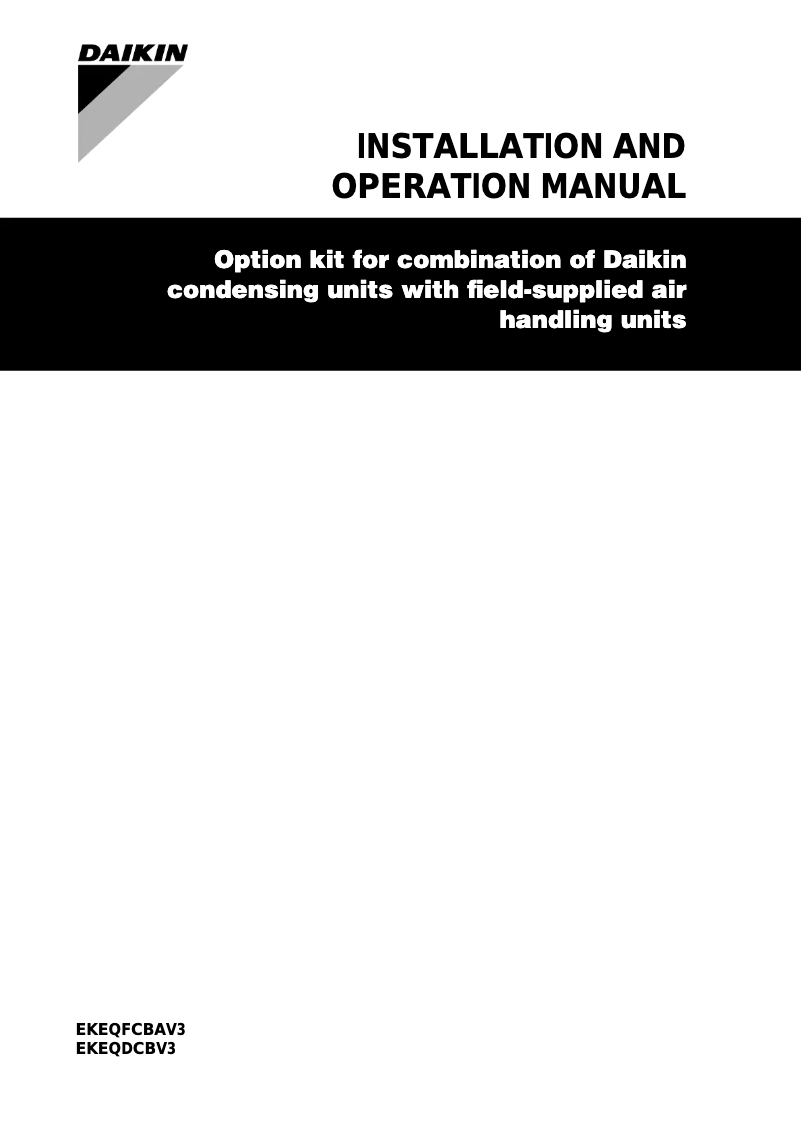 Page n°1 - Manuel utilisateur Daikin EKEXV100