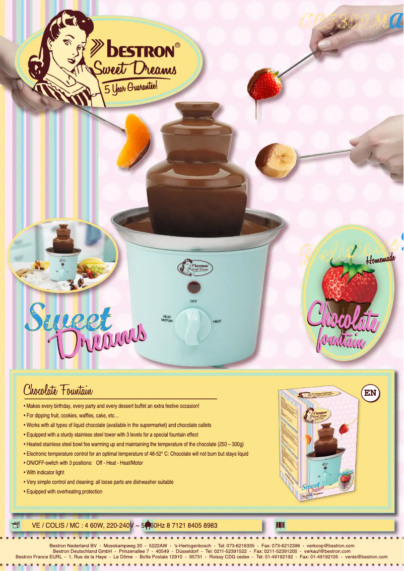 Page 1 de la notice Fiche technique Bestron ACF300M