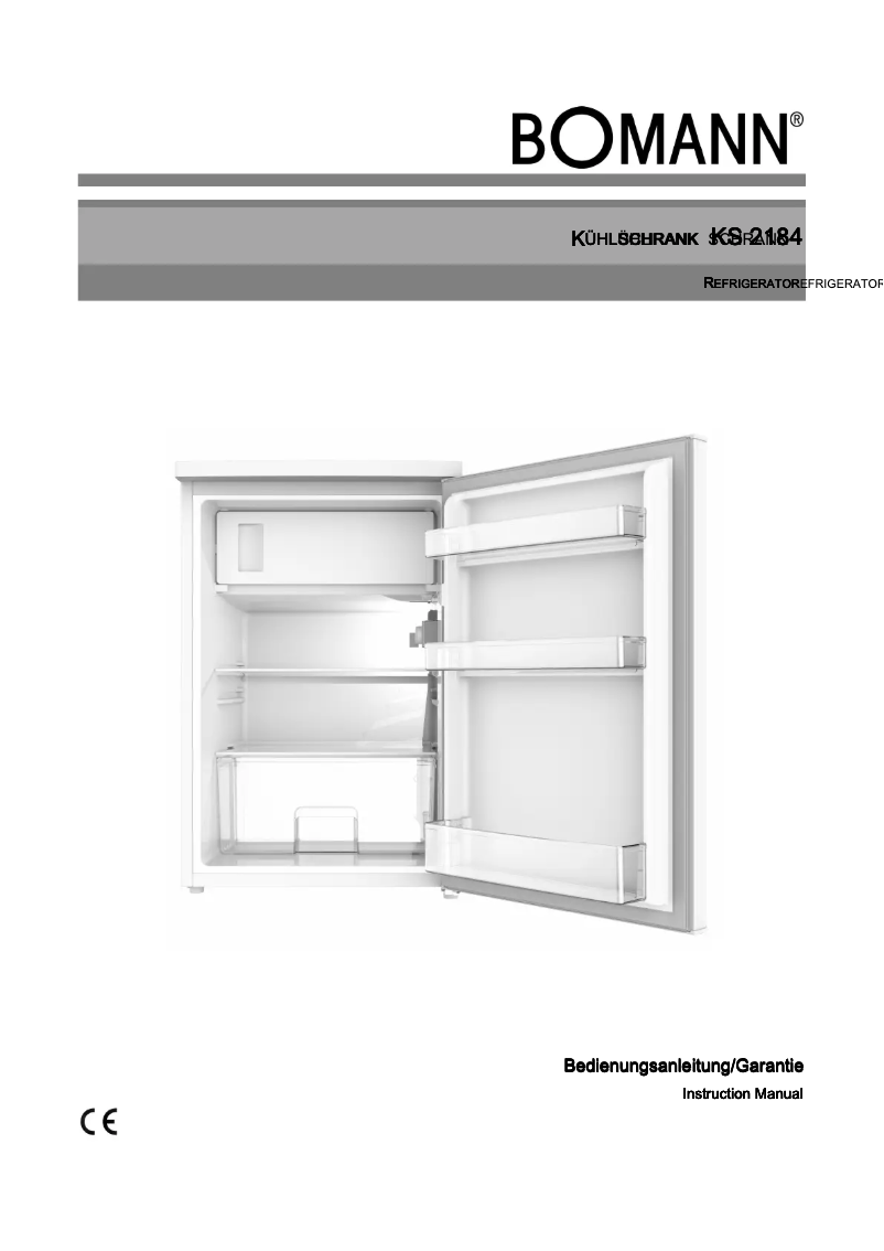 Page 1 de la notice Manuel utilisateur Bomann KS 2184