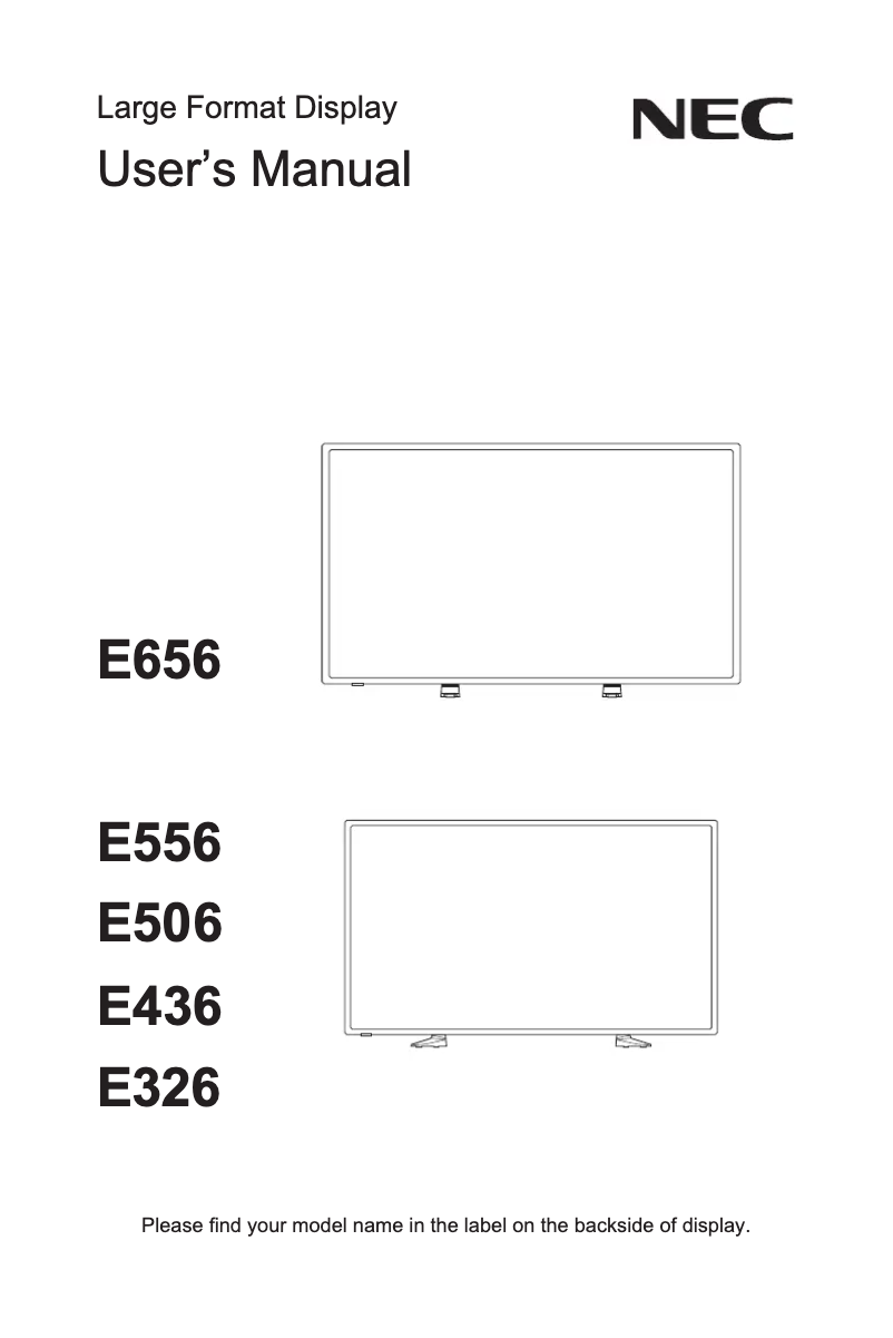 Page 1 de la notice Mode d'emploi NEC MultiSync E326