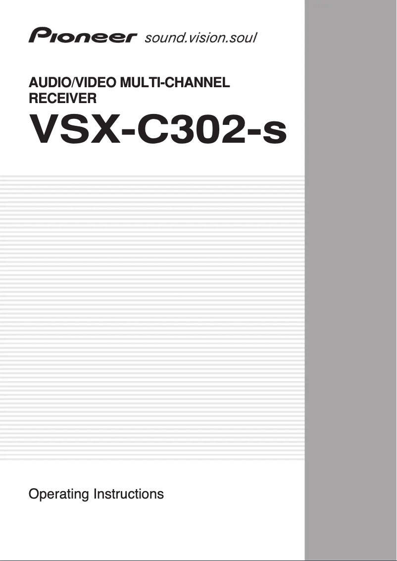 Page n°1 - Manuel utilisateur Pioneer VSX-C302-S