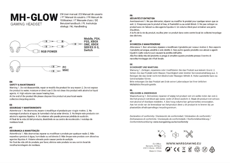 Page n°1 - Manuel utilisateur Mars Gaming MH-GLOW