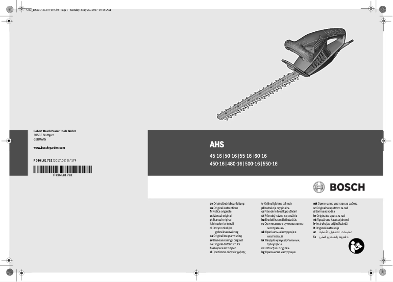 Page n°1 - Manuel utilisateur Bosch AHS 450-16