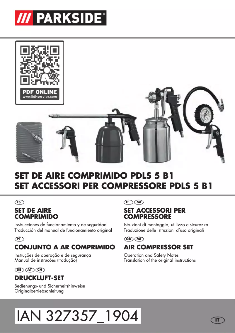 Page 1 de la notice Manuel utilisateur Parkside PDLS 5 B1