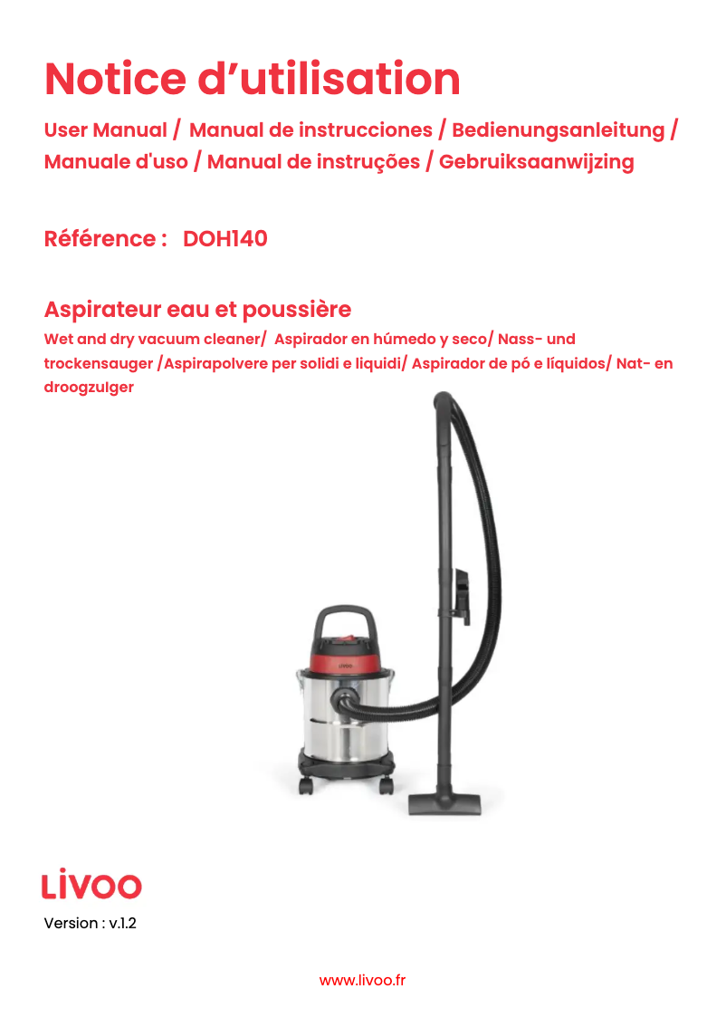 Image de la première page du manuel de l'appareil DOH140