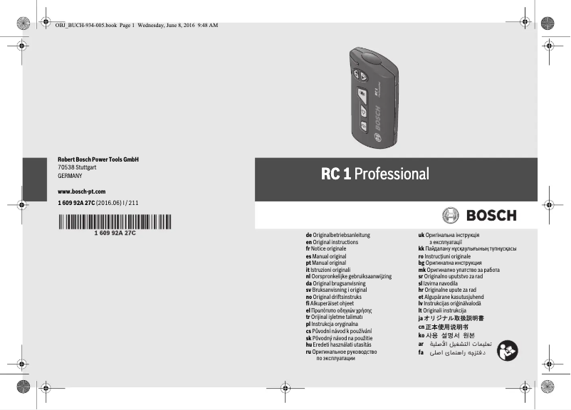 Page 1 de la notice Manuel utilisateur Bosch RC 1 Professional