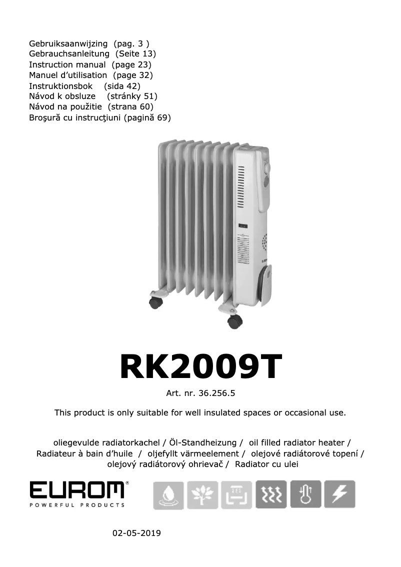 Imagen de la primera página del manual del dispositivo RK2009T