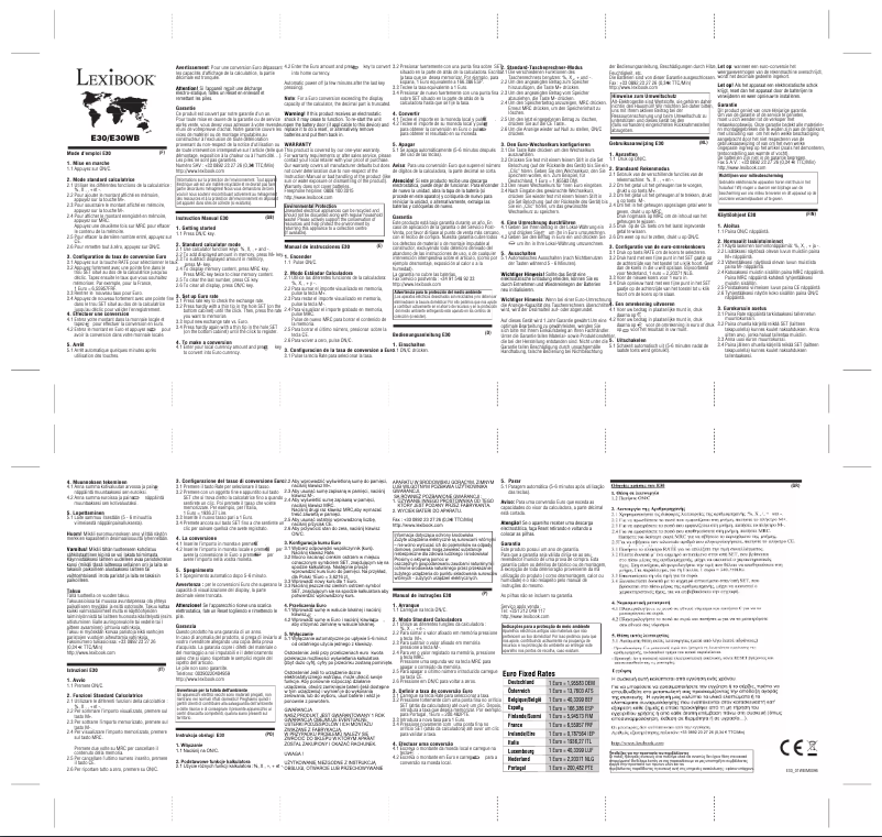 Página 1 del manual Manual de usuario Lexibook E35Z