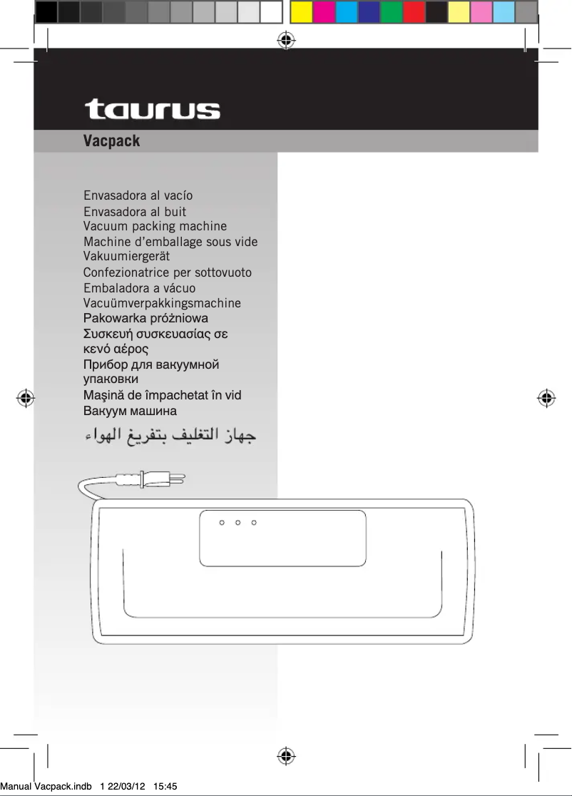 Page 1 de la notice Manuel utilisateur Taurus Vacpack