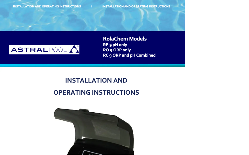 Image de la première page du manuel de l'appareil RO9