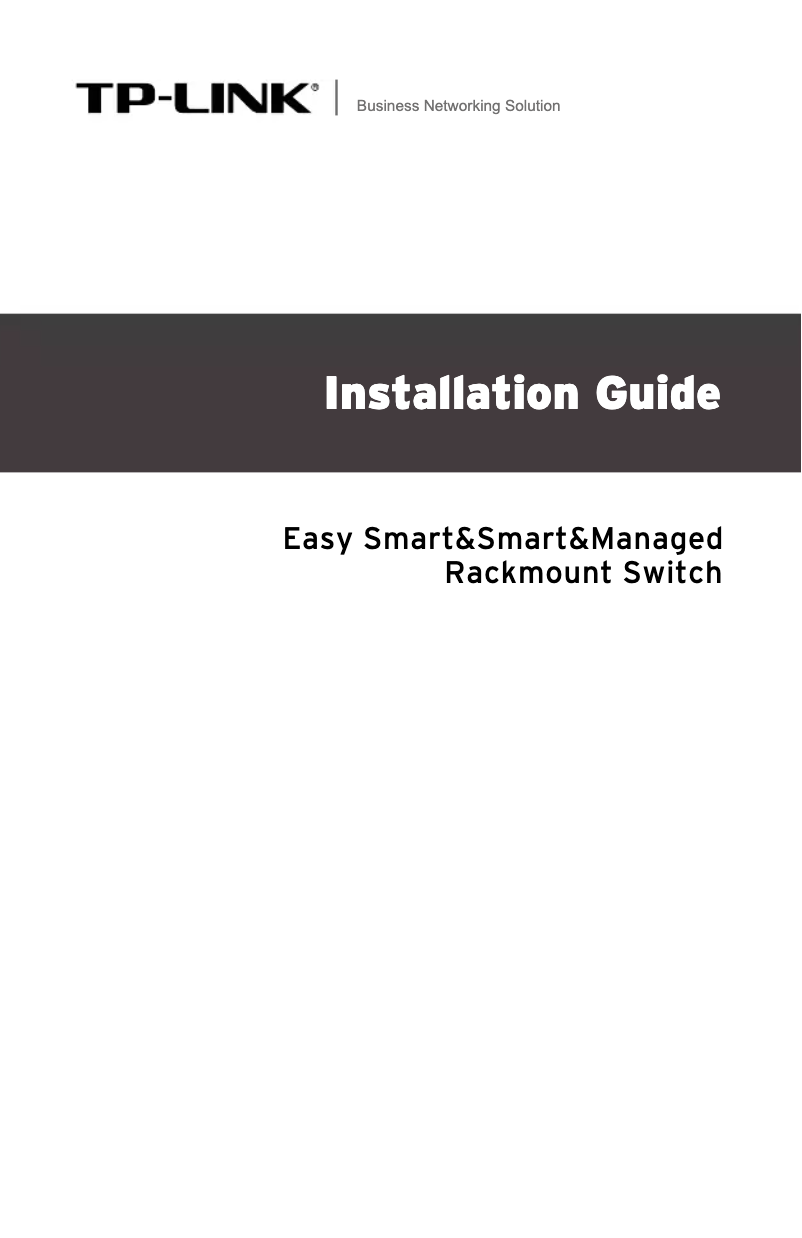 Page n°1 - Guide d'installation TP-Link JetStream T2600G-28TS