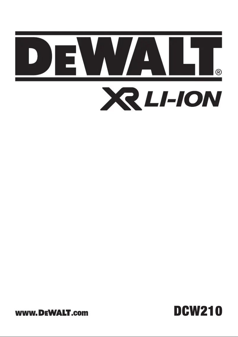 Page 1 de la notice Manuel utilisateur DeWalt DCW210
