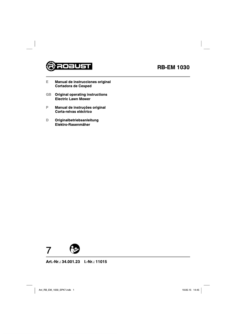 Image de la première page du manuel de l'appareil RB-EM 1030