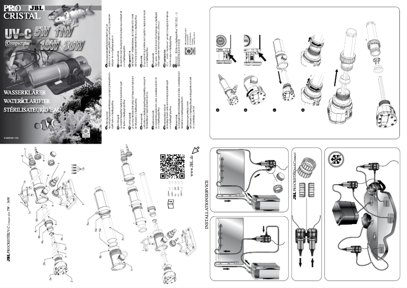 Page 1 de la notice Manuel utilisateur JBL Pro Cristal Compact Plus UV-C