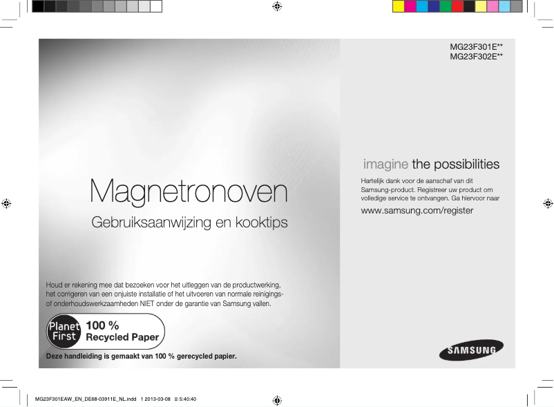 Page 1 de la notice Manuel utilisateur Samsung MG23F302TAK