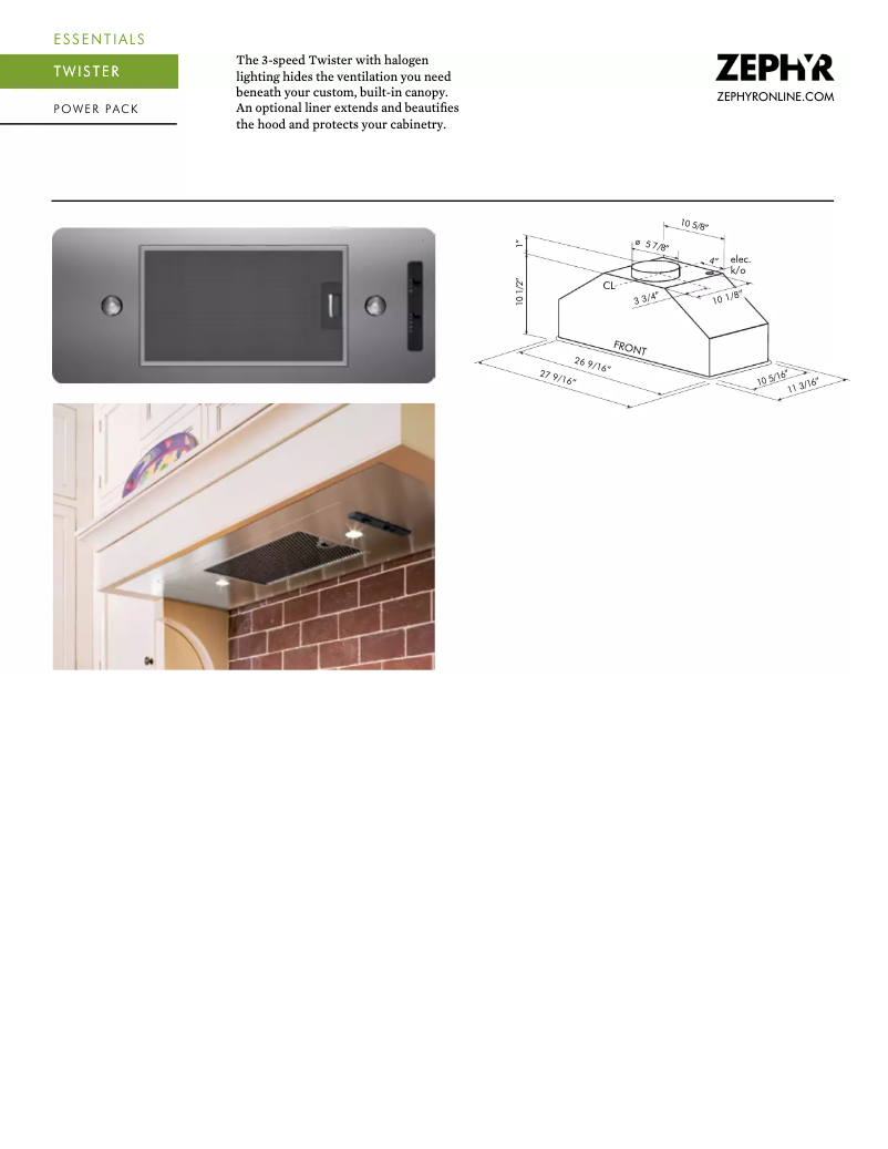 Page n°1 - Fiche technique Zephyr AK8000BS