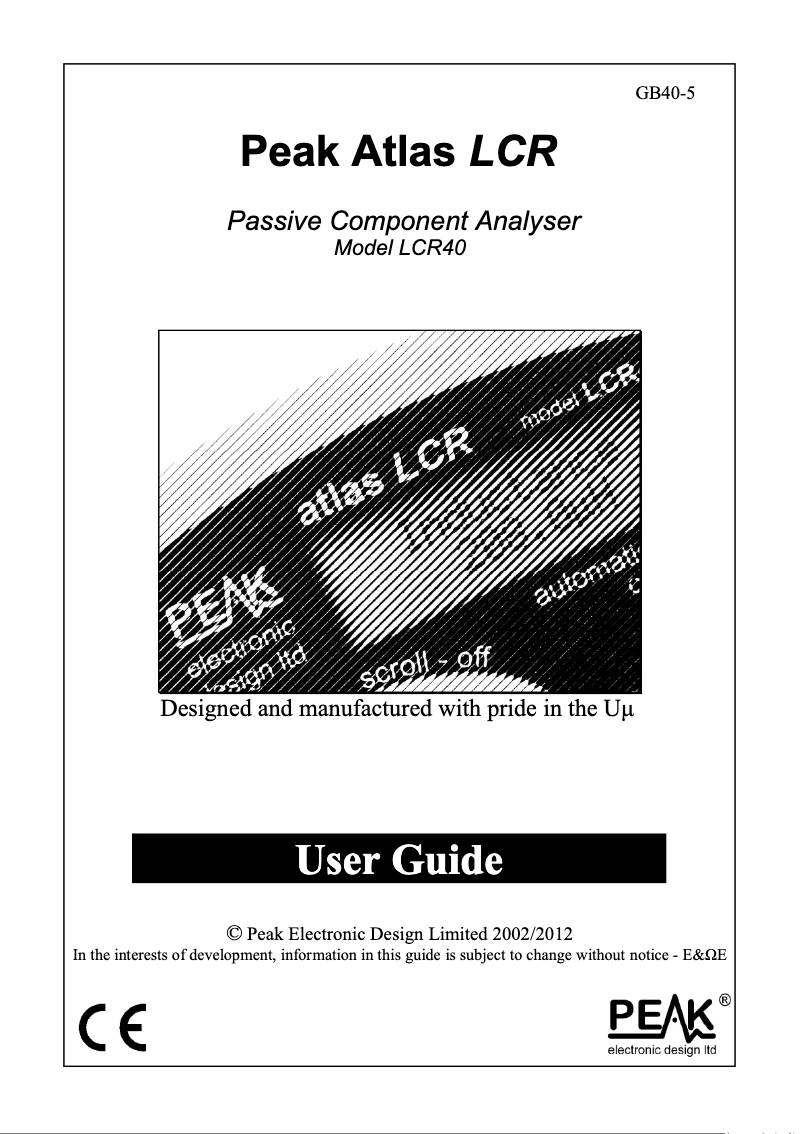 Image de la première page du manuel de l'appareil LCR40