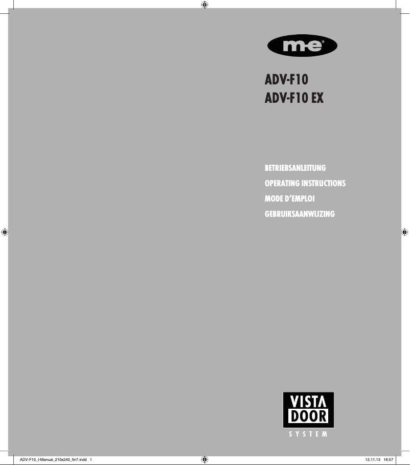 Image de la première page du manuel de l'appareil ADV-F10