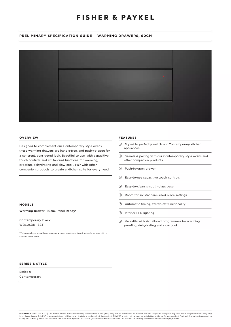 Image de la première page du manuel de l'appareil WB60SDB1-SET