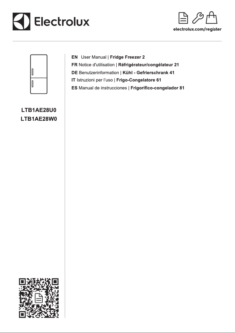 Page 1 de la notice Manuel utilisateur Electrolux LTB1AE28U0
