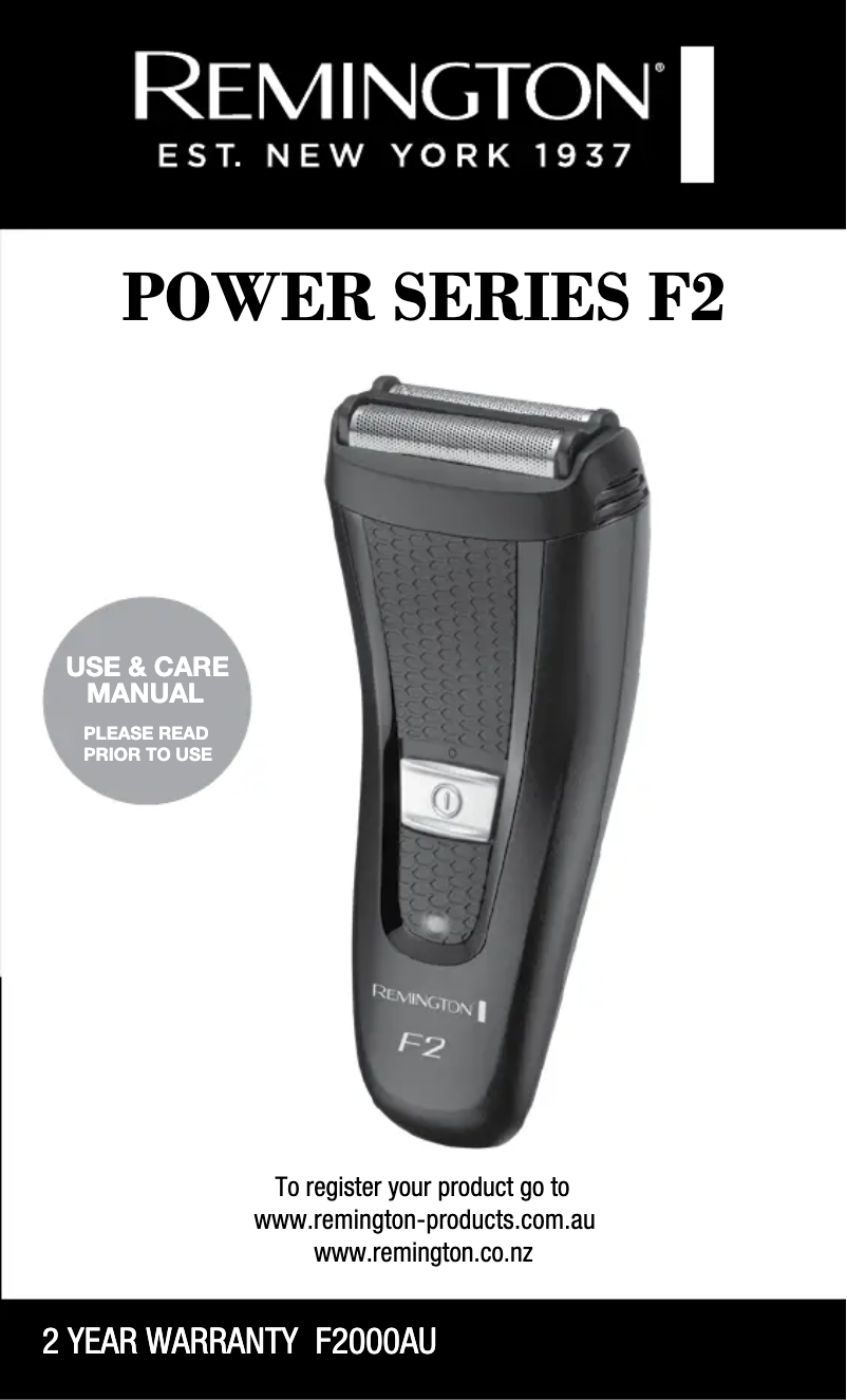 Page 1 de la notice Manuel utilisateur Remington Power F2 F2000AU