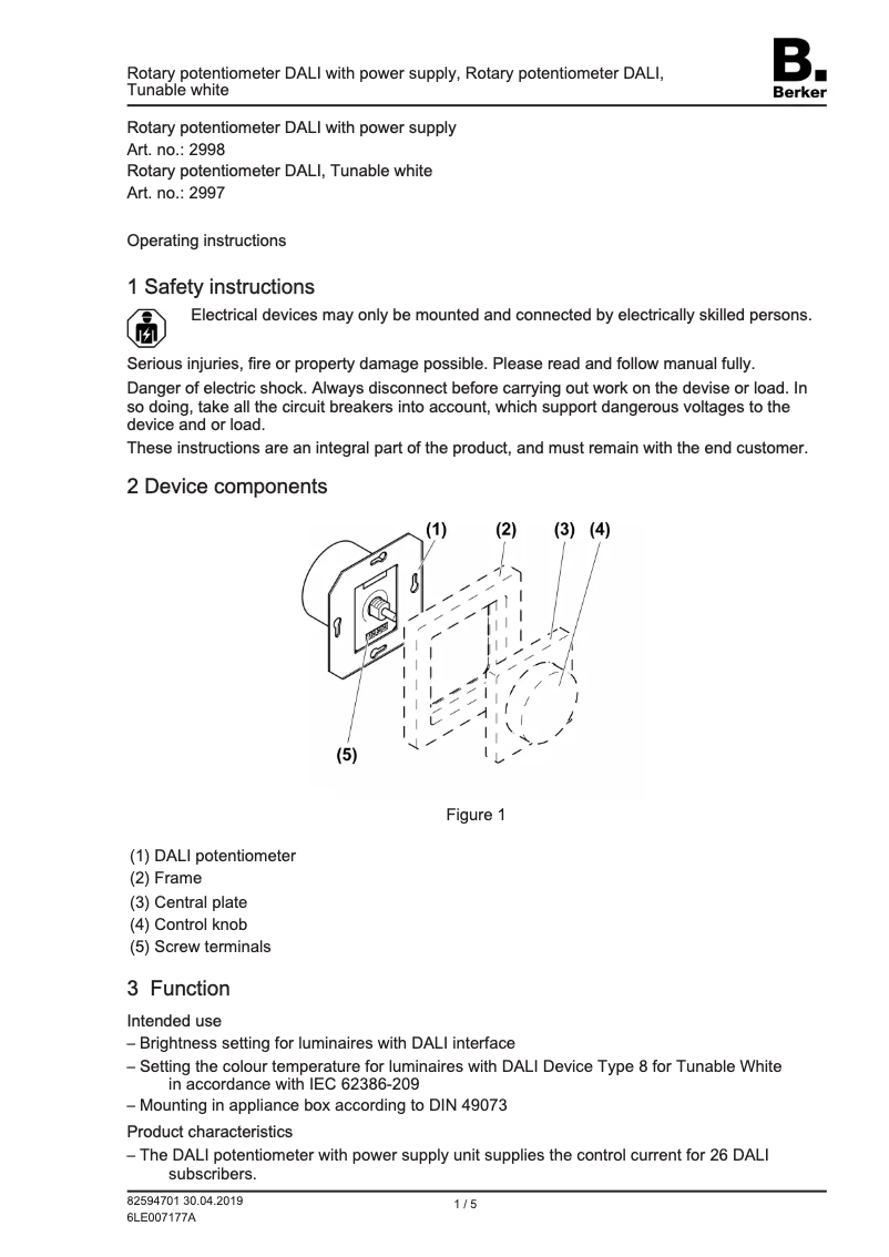 Page n°1 - Manuel utilisateur Hager 2998