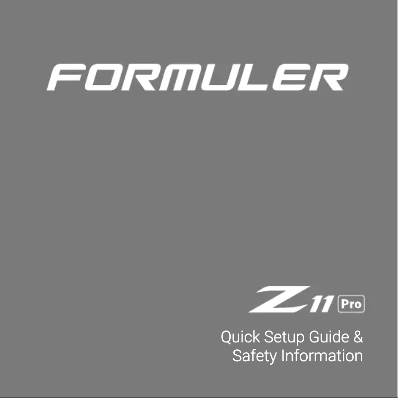 Page n°1 - Manuel utilisateur Formuler Z11 Pro