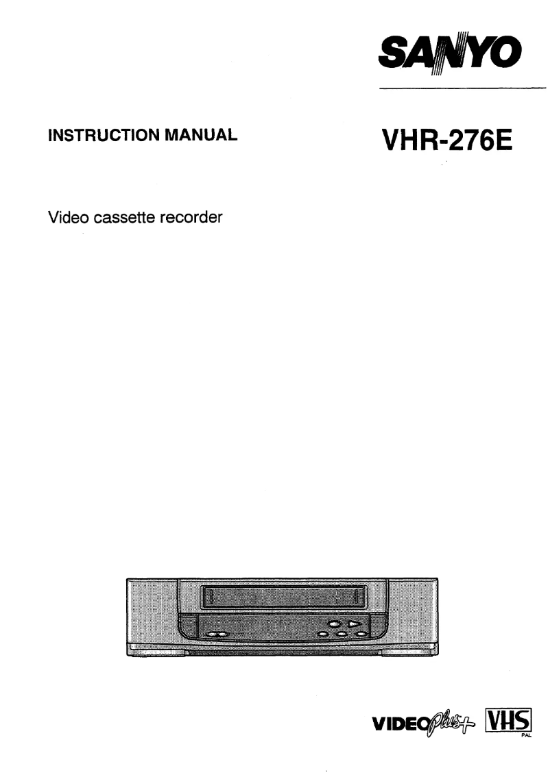 Page n°1 - Manuel utilisateur Sanyo VHR-276