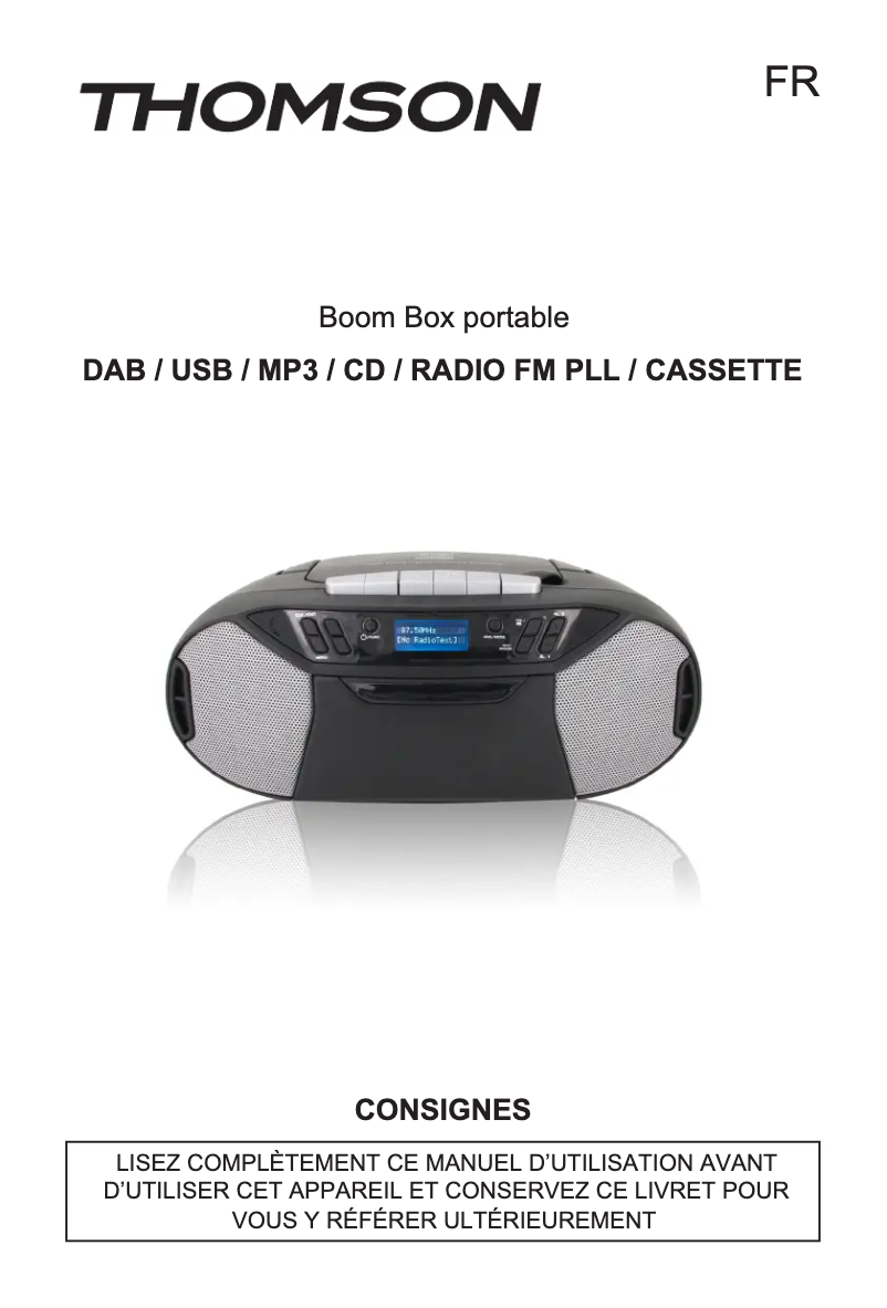 Page n°1 - Manuel utilisateur Thomson TH367669