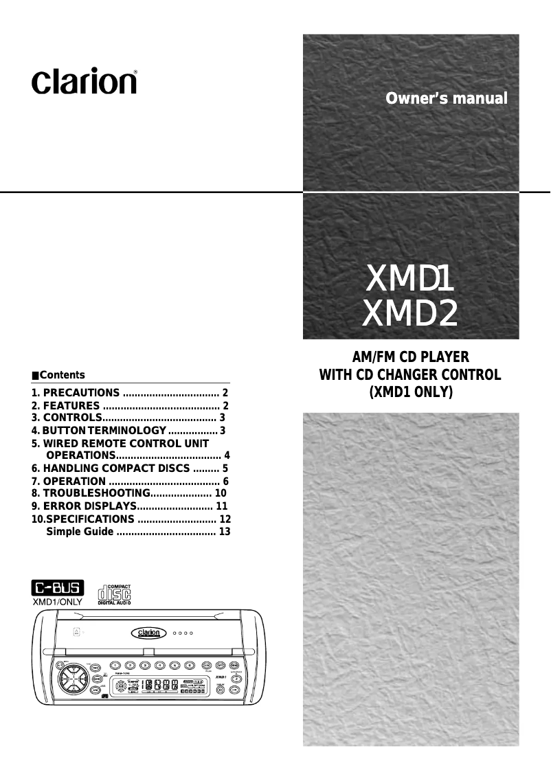Página 1 del manual Manual de usuario Clarion XMD2