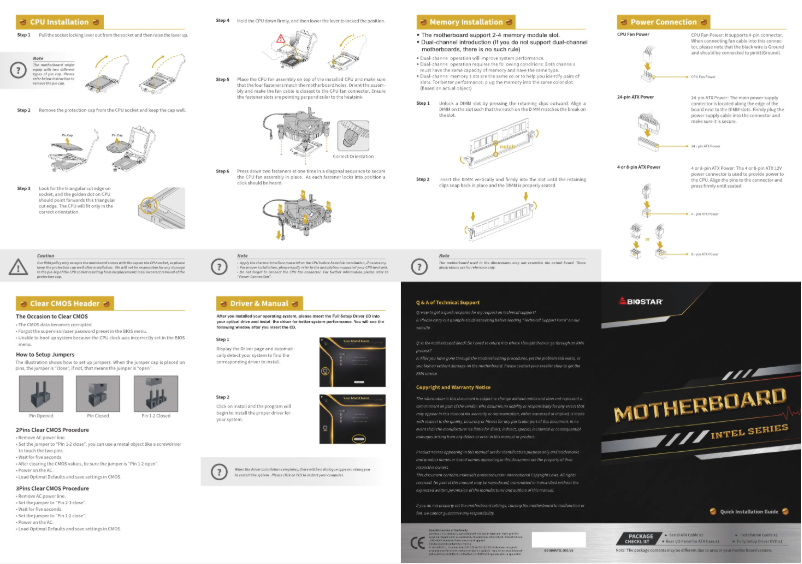 Page 1 de la notice Manuel utilisateur Biostar H310MY-Q7