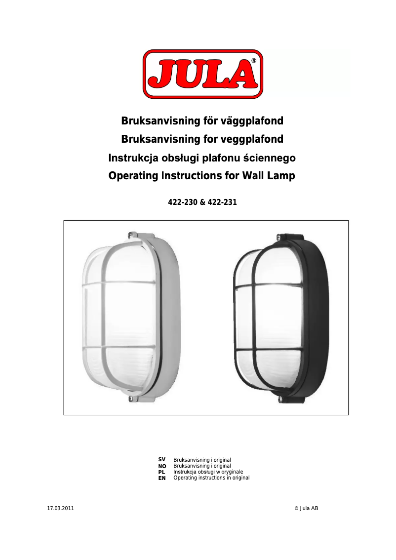 Page 1 de la notice Manuel utilisateur Anslut 422-231