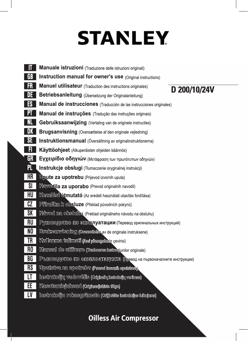 Página 1 del manual Manual de usuario Stanley D 200/10/24V