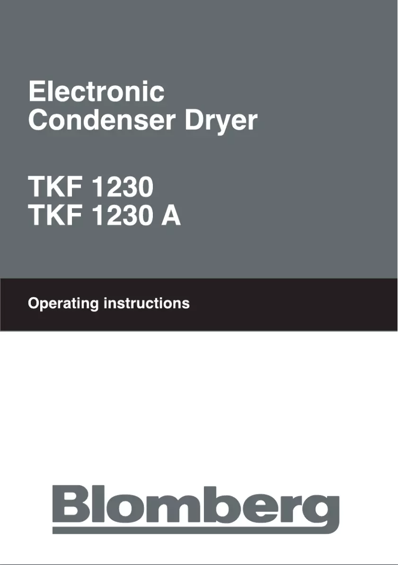 Page 1 de la notice Manuel utilisateur Blomberg TKF1230